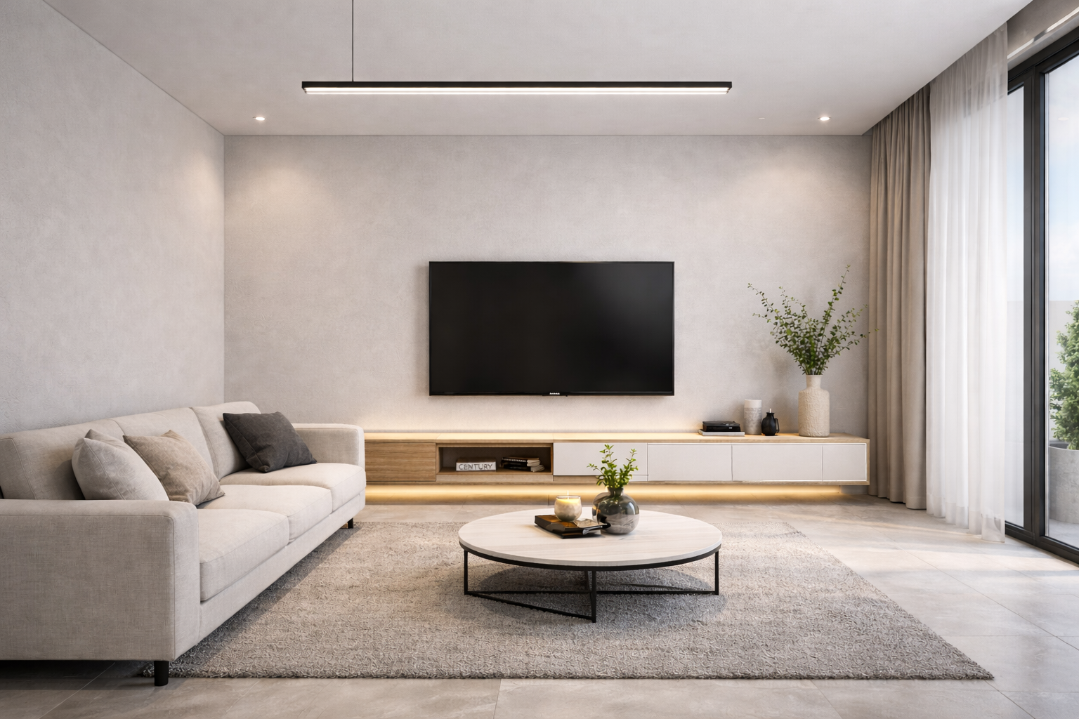 Phòng khách phong cách tối giản Minimalism sang trọng cho nhà phố hiện đại tại Đức Trọng Lâm Đồng